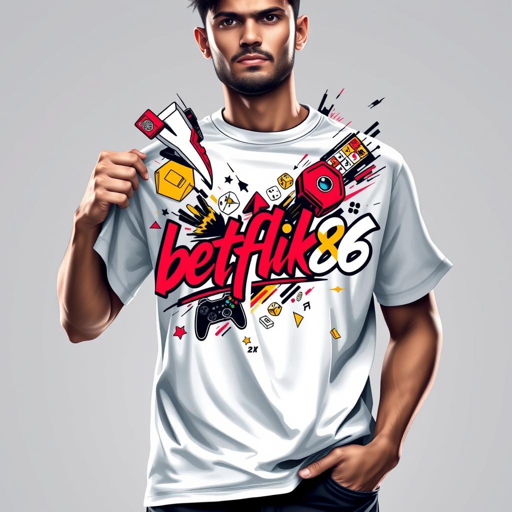 Mens Premium Embroidered Gaming T-Shirt 'betflik86'